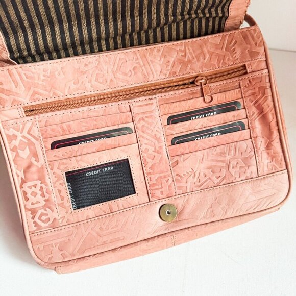 Leather Hand tooled Made in India Travel Crossbody Bag - Picture 5 of 10